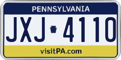 PA license plate JXJ4110