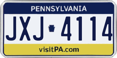 PA license plate JXJ4114