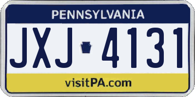PA license plate JXJ4131