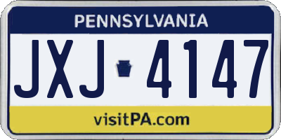 PA license plate JXJ4147
