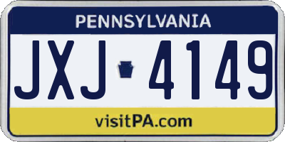 PA license plate JXJ4149