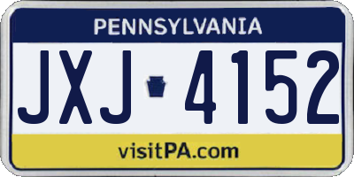 PA license plate JXJ4152