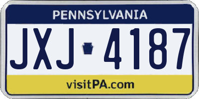 PA license plate JXJ4187