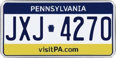 PA license plate JXJ4270