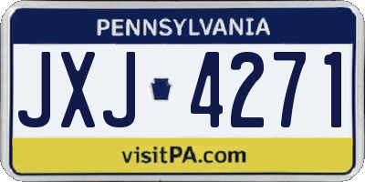 PA license plate JXJ4271