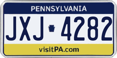 PA license plate JXJ4282