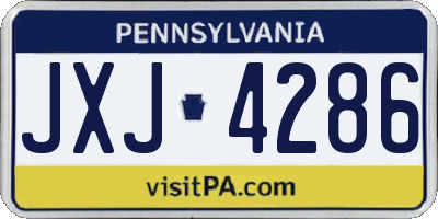 PA license plate JXJ4286