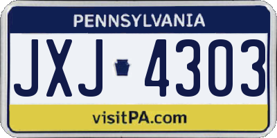 PA license plate JXJ4303
