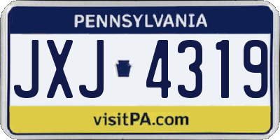 PA license plate JXJ4319