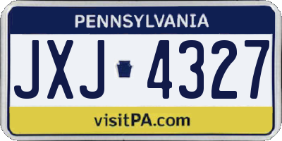 PA license plate JXJ4327