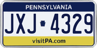 PA license plate JXJ4329