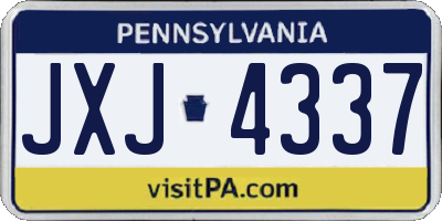 PA license plate JXJ4337