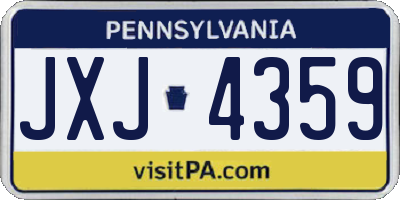 PA license plate JXJ4359