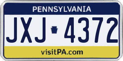 PA license plate JXJ4372