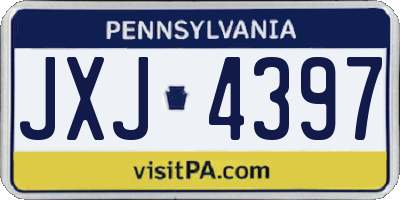 PA license plate JXJ4397