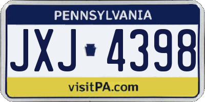 PA license plate JXJ4398