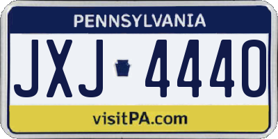 PA license plate JXJ4440