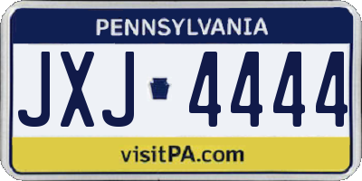 PA license plate JXJ4444