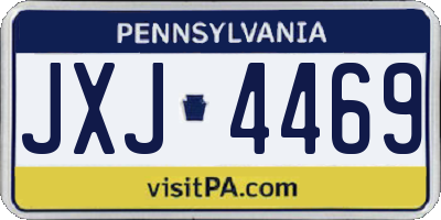PA license plate JXJ4469