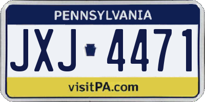 PA license plate JXJ4471