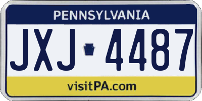PA license plate JXJ4487