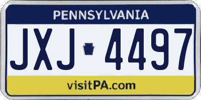 PA license plate JXJ4497