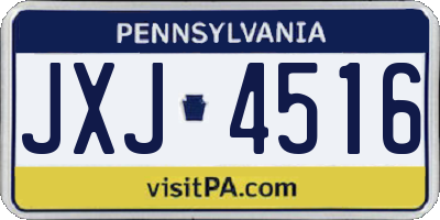 PA license plate JXJ4516