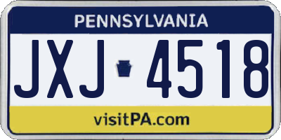 PA license plate JXJ4518
