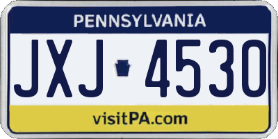 PA license plate JXJ4530