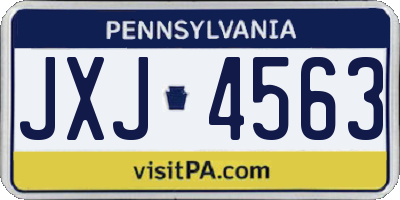 PA license plate JXJ4563