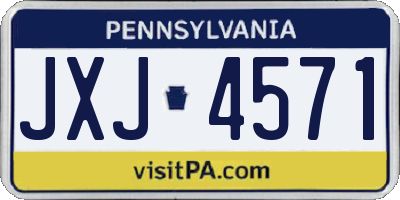 PA license plate JXJ4571