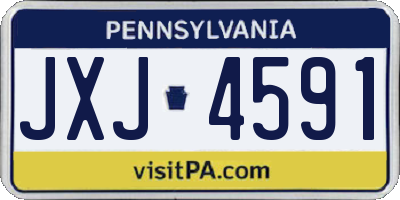 PA license plate JXJ4591