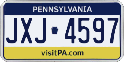 PA license plate JXJ4597