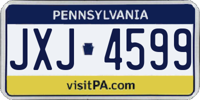 PA license plate JXJ4599