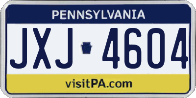 PA license plate JXJ4604