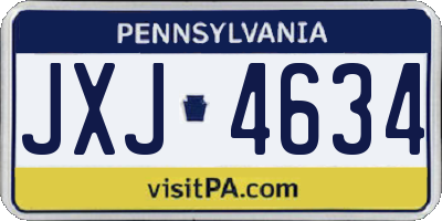 PA license plate JXJ4634