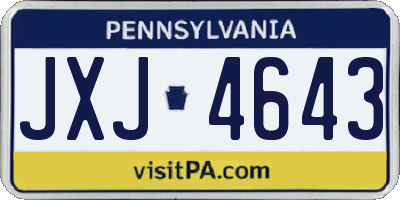 PA license plate JXJ4643