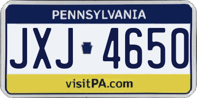 PA license plate JXJ4650