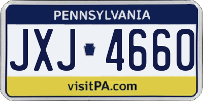 PA license plate JXJ4660