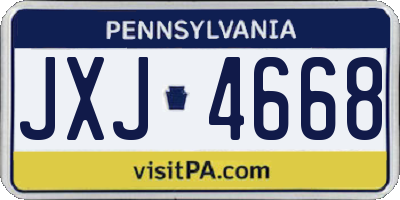 PA license plate JXJ4668