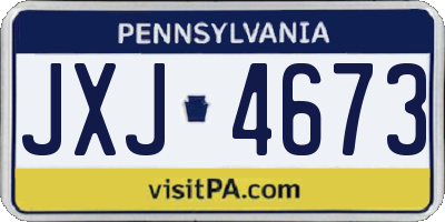 PA license plate JXJ4673