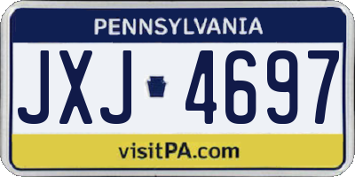 PA license plate JXJ4697