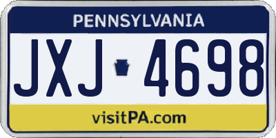PA license plate JXJ4698