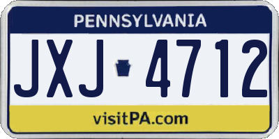 PA license plate JXJ4712