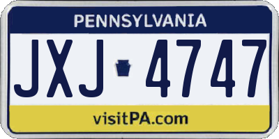 PA license plate JXJ4747