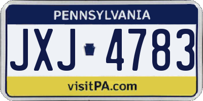 PA license plate JXJ4783