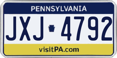 PA license plate JXJ4792