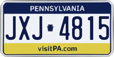 PA license plate JXJ4815