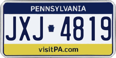 PA license plate JXJ4819