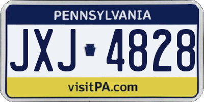 PA license plate JXJ4828